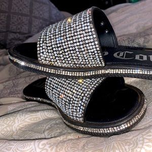 Juicy Couture Rhinestone Slide-On Sandal